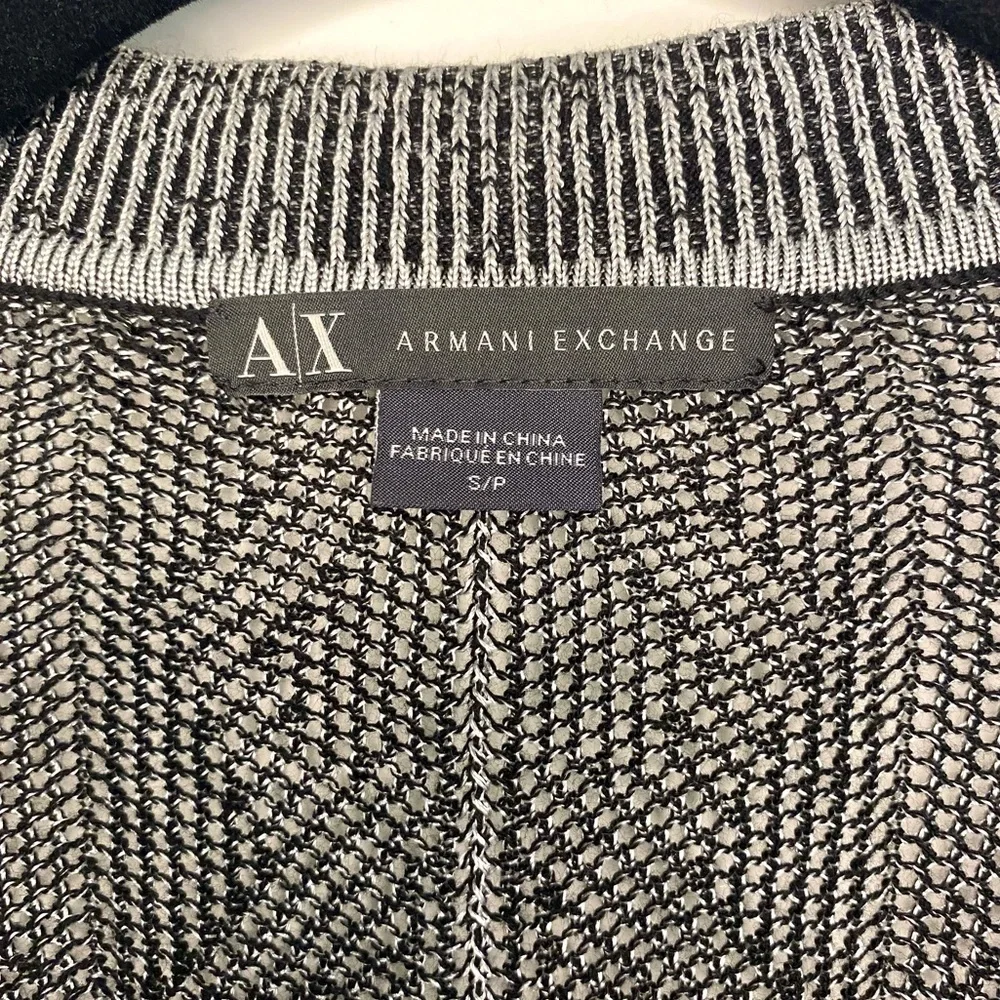 Armani Exchange Draped Sleeveless Knitted Cardigan Silver/Black Size S